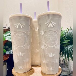 Starbucks Pearl White Mermaid Scales Cup Siren Cold Tumbler Venti 24oz New 2023